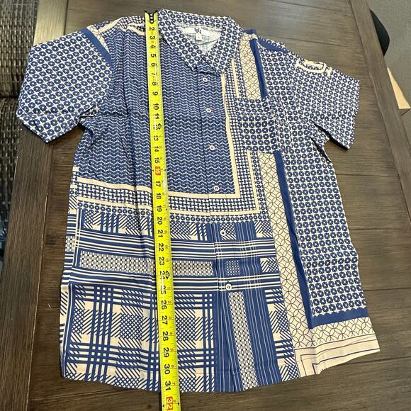 Urban Necessities UN Geo Button Up (Marina) Mens Size Large - Picture 4 of 7